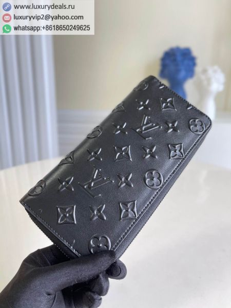 Replica Louis Vuitton LV Zippy Vertical M80505 Black Leather Wallets