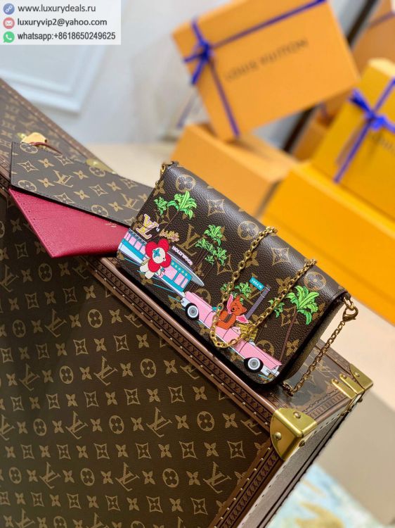 Replica Louis Vuitton LV Felicie Pochette Chain M80859 Women PVC Shoulder Bags Monogram