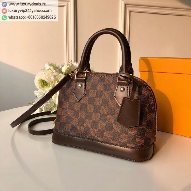 Replica Louis Vuitton LV Alma BB Damier N41221 Women PVC Shoulder Bags Brown