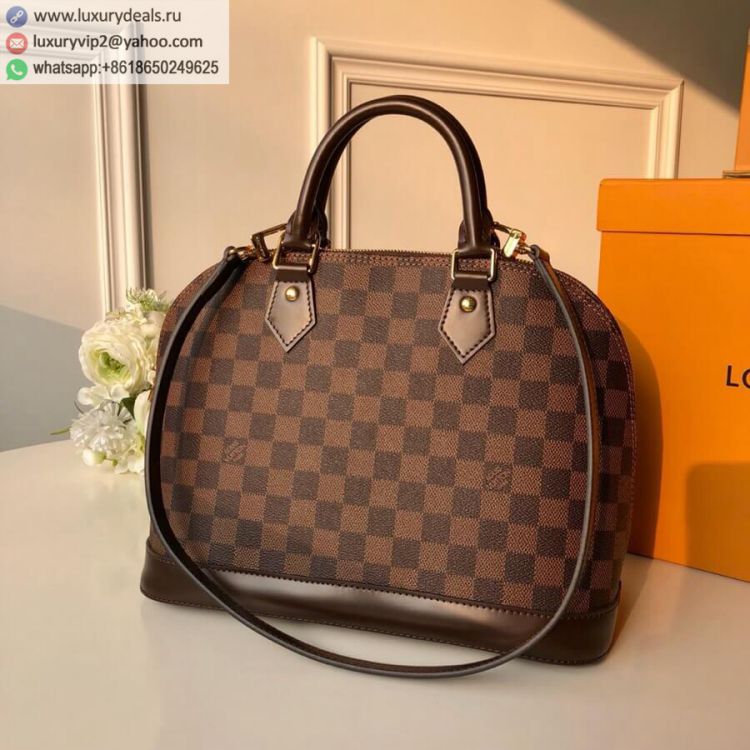 Replica Louis Vuitton LV Alma Damier N53151 Women PVC Shoulder Bags Brown