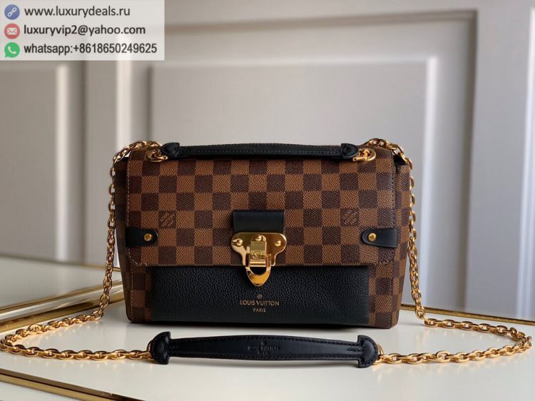 Replica Louis Vuitton LV Vavin Damier PM Chain N40108 Women PVC Shoulder Bags Black