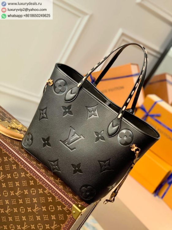 Replica Louis Vuitton LV Neverfull MM tote M45856 Women Leather Shoulder Bags Black