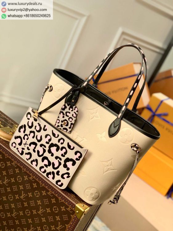 Replica Louis Vuitton LV Neverfull MM tote M58525 Women Leather Shoulder Bags Milk White