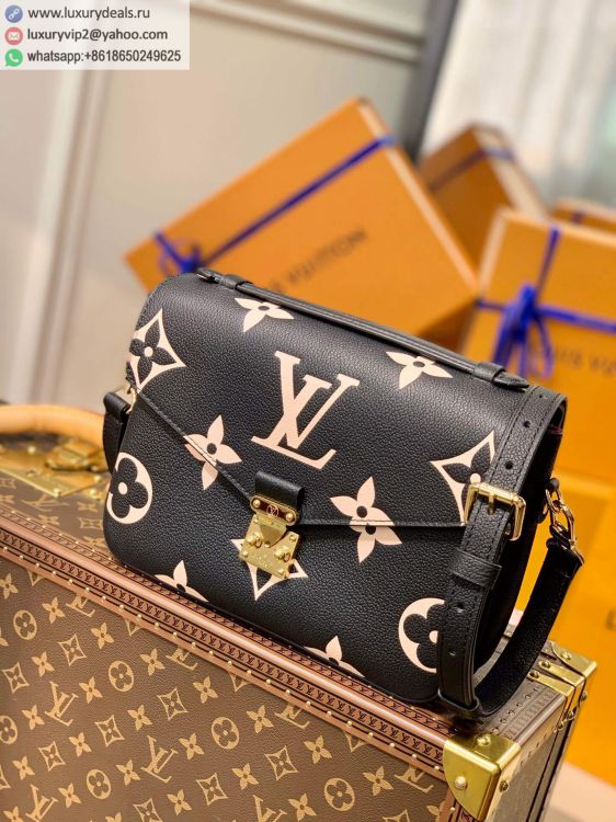 Replica Louis Vuitton LV Pochette Metis Messenger M45773 Women Leather Shoulder Bags Black