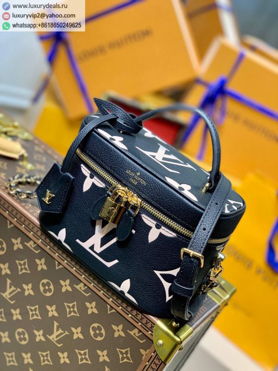 Replica Louis Vuitton LV Vanity PM M45780 Women Leather Makeup Bags Black