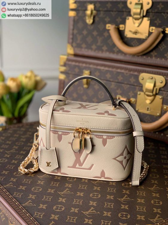Replica Louis Vuitton LV Vanity PM M45599 Women Leather Makeup Bags Milk White
