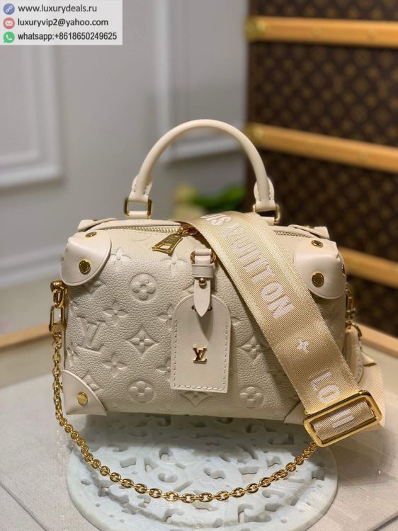 Replica Louis Vuitton LV Petite Malle Souple handbag M45394 Women Leather Shoulder Bags Milk White
