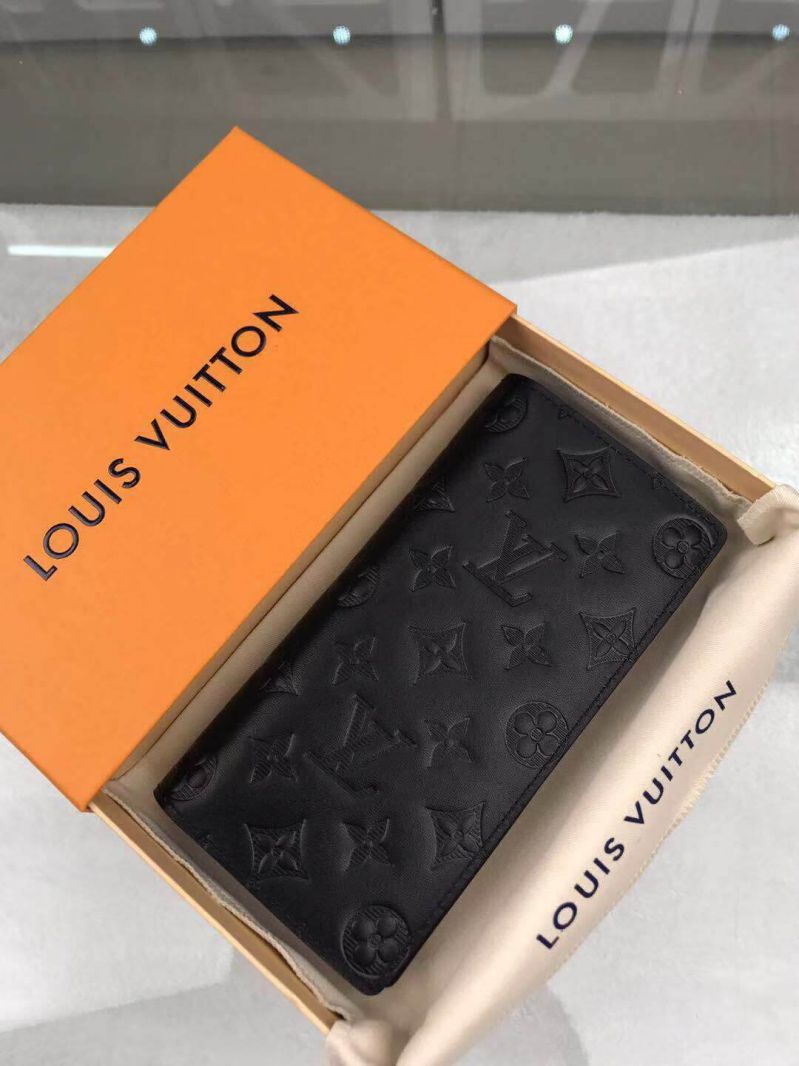Replica Louis Vuitton LV Brazza M62900 Black Leather Wallets
