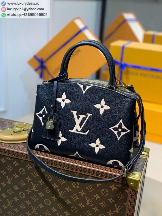 Replica Louis Vuitton LV Petit Palais handbag M58913 Women Leather Shoulder Bags Black