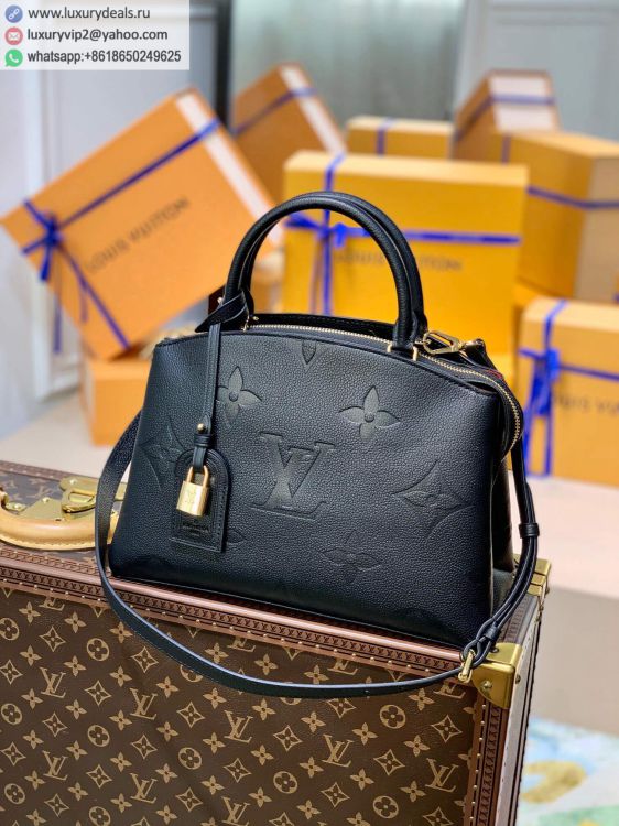 Replica Louis Vuitton LV Petit Palais handbag M58916 Women Leather Shoulder Bags Black