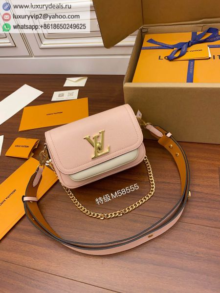 Replica Louis Vuitton LV Lockme Tender Bag M58555 Pink Leather Shoulder Bags