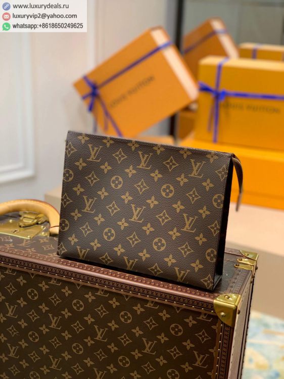 Replica Louis Vuitton LV Monogram Toiletry Pouch 26 N47542 Women & Men Monogram Clutch Bags Monogram