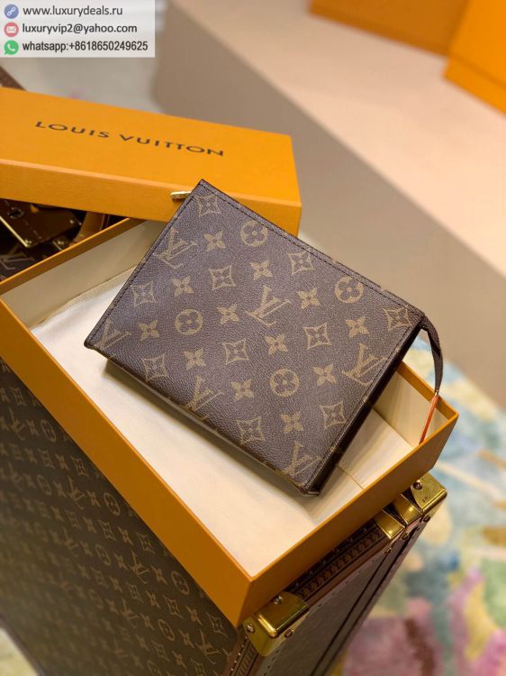 Replica Louis Vuitton LV Toiletry Pouch 19 M47544 Women Monogram Clutch Bags Monogram