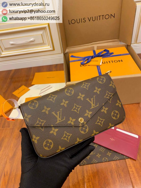 Replica LV Three in one FELICIE Presbyopia Handbag Chain Envelope Bag Shoulder Female Bag M61276