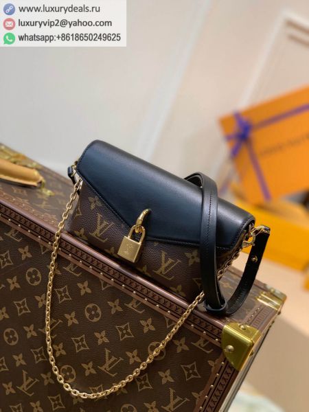 Replica Louis Vuitton LV Padlock on Strap M80559 Black Monogram,Leather Shoulder Bags