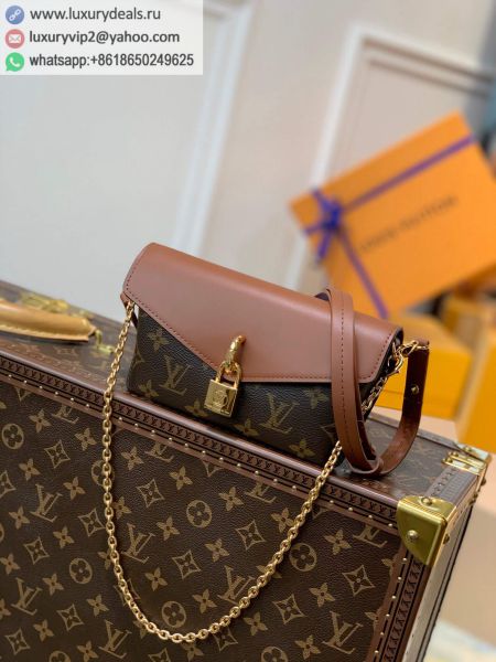 Replica Louis Vuitton LV Padlock on Strap M80763 Caramel Color Monogram,Leather Shoulder Bags