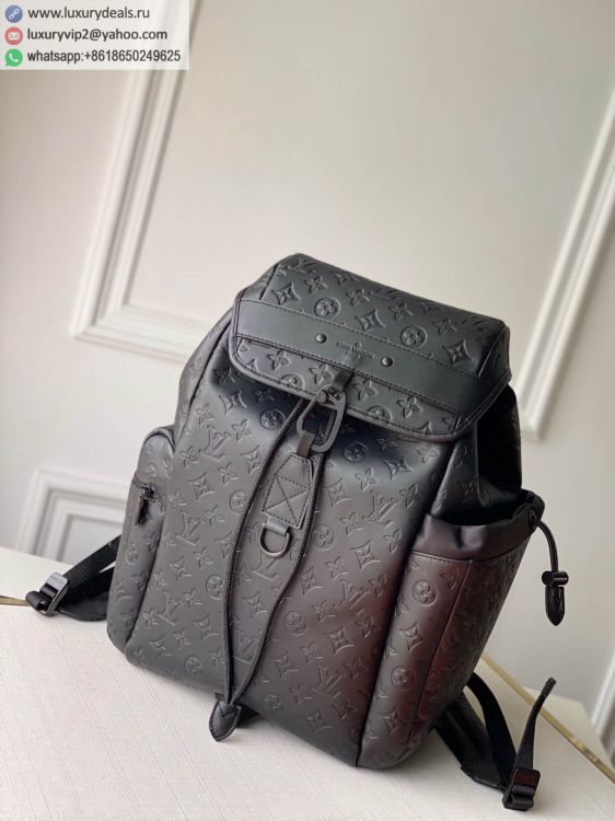 Replica Louis Vuitton LV Discovery M43680 Men Leather Backpack Bags Black