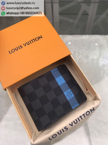 Replica Louis Vuitton LV Slender N60086 Blue PVC Wallets