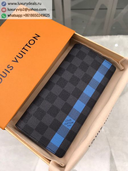 Replica Louis Vuitton LV Brazza N60088 Blue PVC Wallets