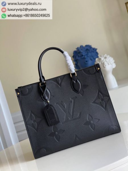 Replica Louis Vuitton LV OnTheGo MM M45595 Black Leather Tote Bags