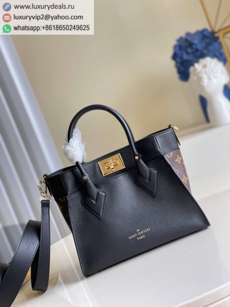 Replica Louis Vuitton LV On My Side PM M57728 Black Leather Tote Bags