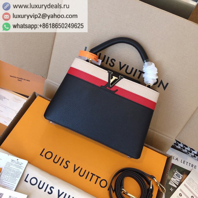 Replica Louis Vuitton Capucines BB Black Tricolor Small Tote Bag