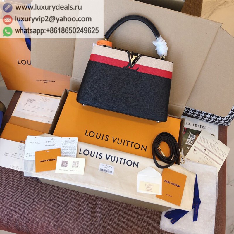 Replica Louis Vuitton Capucines BB Black Tri color Medium Tote 315CM