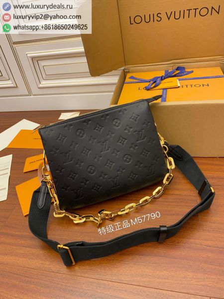 Replica Louis Vuitton LV Coussin PM Handbags M57790 Black Leather Shoulder Bags