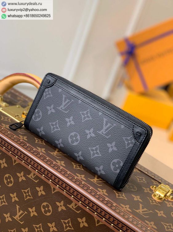 Replica Louis Vuitton LV Zippy Wallet Trunk M80558 Men Black PVC Wallets