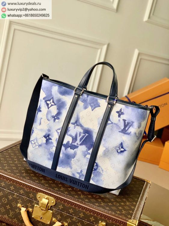 Replica Louis Vuitton LV New Tote GM M45755 Men Blue PVC Tote Bags