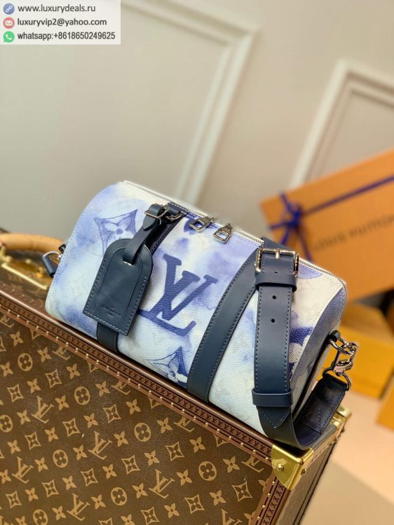 Replica Louis Vuitton LV City Keepall Crossbody M45757 Men Blue PVC Shoulder Bags