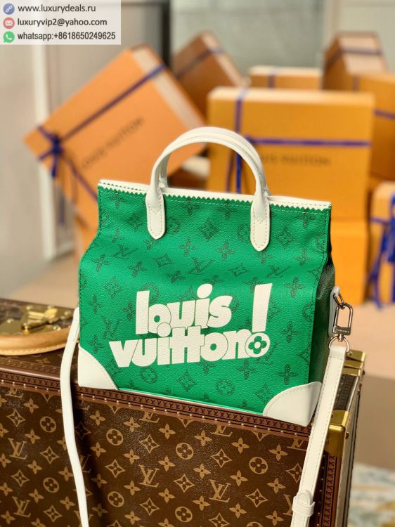 Replica Louis Vuitton LV Litter Bag M80815 Men Green PVC Tote Bags