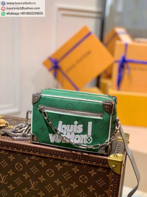 Replica Louis Vuitton LV Mini Soft Trunk bag Crossbody M80816 Men Green PVC Shoulder Bags