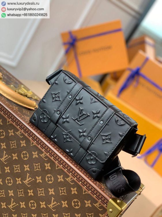 Replica Louis Vuitton LV Trunk Slingbag M57952 Men Black Leather Shoulder Bags
