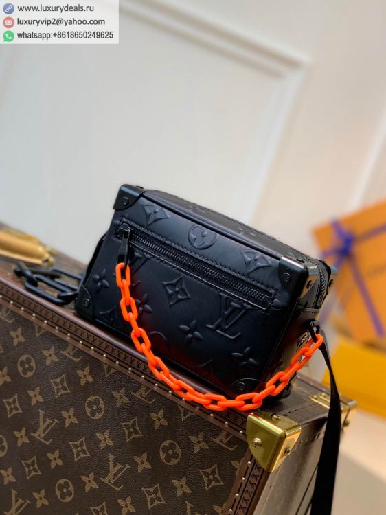 Replica Louis Vuitton LV Mini Soft Trunk bag Crossbody M58906 Men Black Leather Shoulder Bags