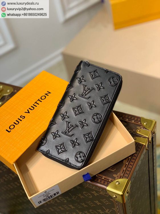 Replica Louis Vuitton LV Zippy Vertical M80505 Men Black Leather Wallets