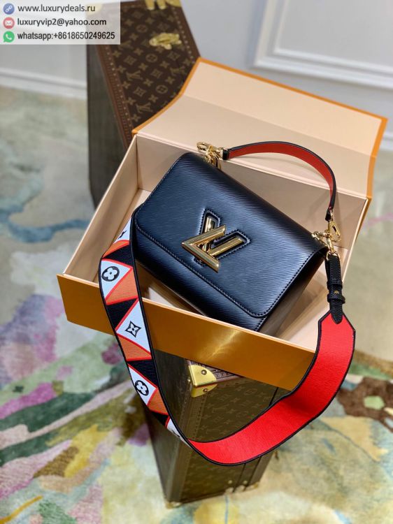 Replica Louis Vuitton LV Twist MM M59027 Women Black Epi Shoulder Bags