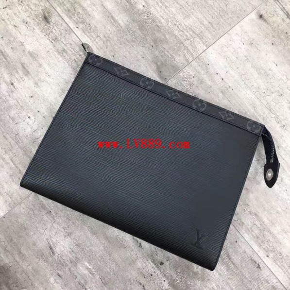 Replica LV M67736 Monogram Eclipse Canvas Epi POCHETTE VOYAGE Medium Clutch Bags