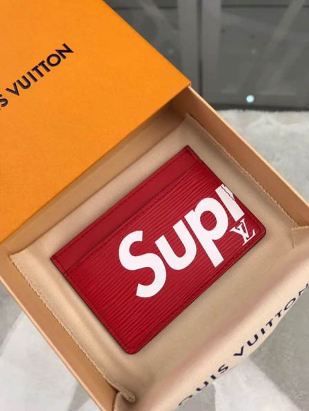 Replica LV M60703 Supreme Red Epi Card Holder