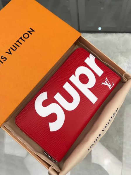 Replica LV M42705 Supreme Red Epi Long Zip Wallets