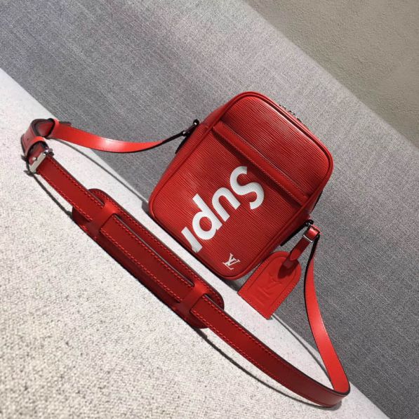 Replica LV supreme Limited Edition Red Epi Medium Shoulder Bags