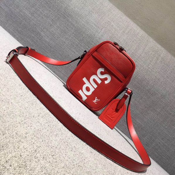 Replica LV supreme Limited Edition Red Epi Small Shoulder Bags