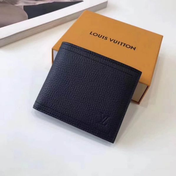 Replica LV Short Bi Fold M64135 Blue Wallets