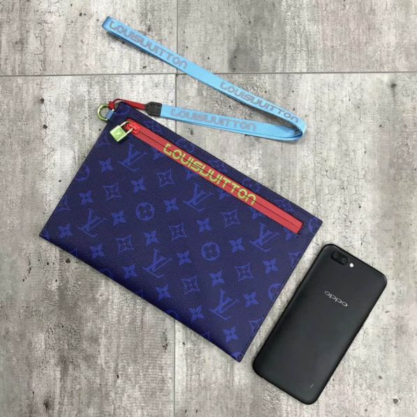 Replica LV 2018 Large Blue Clutch Bags