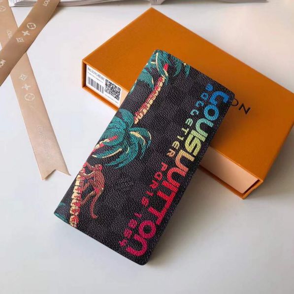 Replica LV 2018 Print Zippy Long Bi Fold Wallets