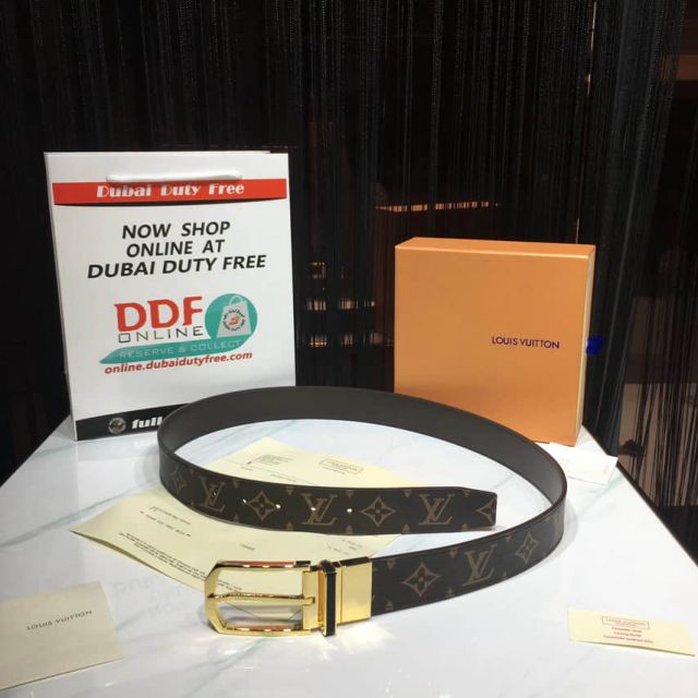 Replica LV Damier Canvas Ellipse 35cm Men Belts