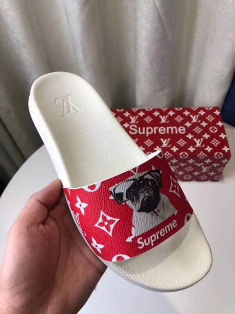 Replica LV x SUPREME Men Sandals
