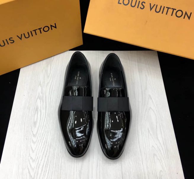 Replica LV Monogram Leather Men Sandals