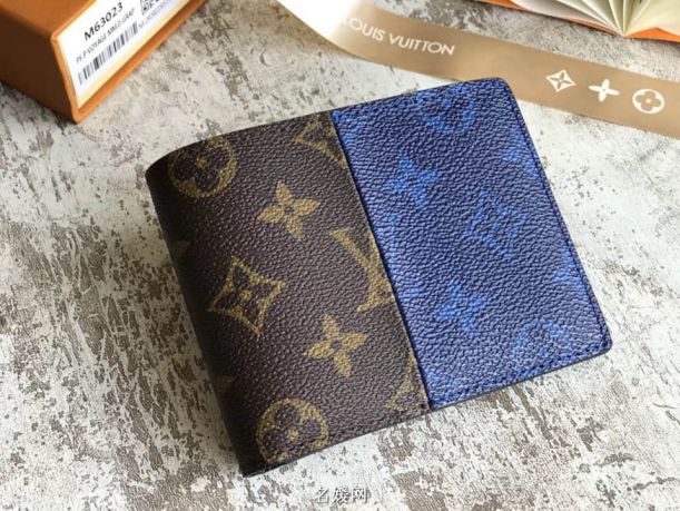 Replica LV Monogram Blue MULTIPLE Bi Fold M63023 Wallets