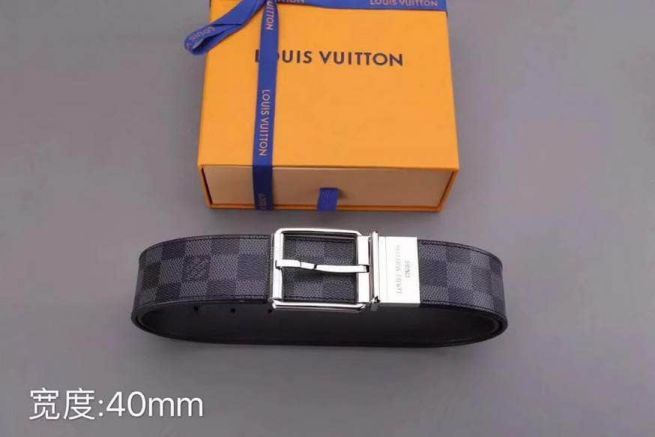 Replica LV Monogram Canvas Leather Silver LOGO Men Belts